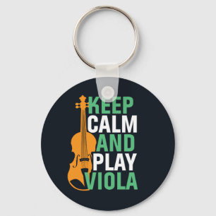 Keep Calm and Play Viola Vintage Violist Key Ring