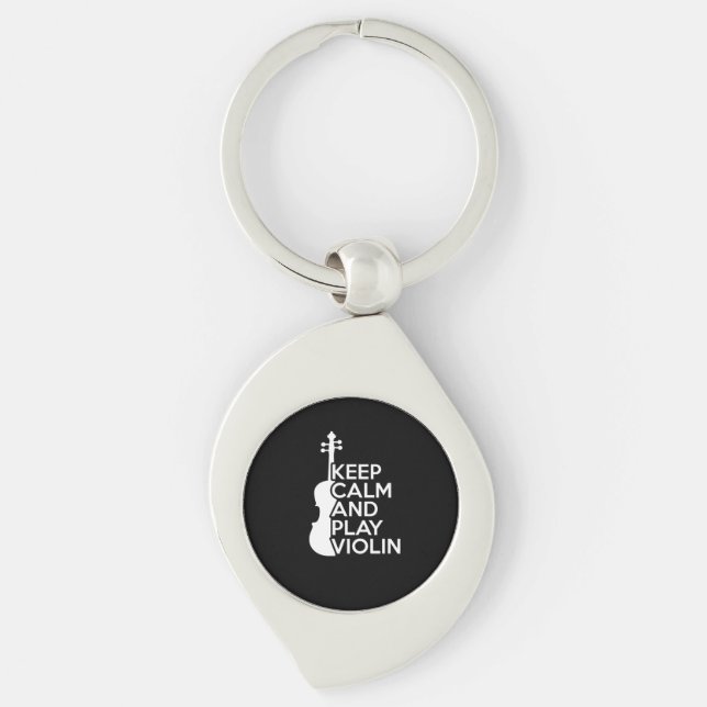 Keep Calm and Play Violin Key Ring (Front)