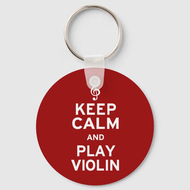 Keep Calm and Play Violin Key Ring (Front)