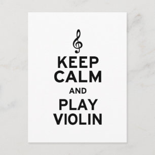 Keep Calm and Play Violin Postcard
