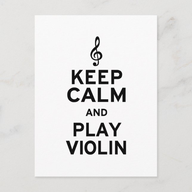 Keep Calm and Play Violin Postcard (Front)