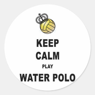 Keep Calm and Play Water Polo Products Classic Round Sticker