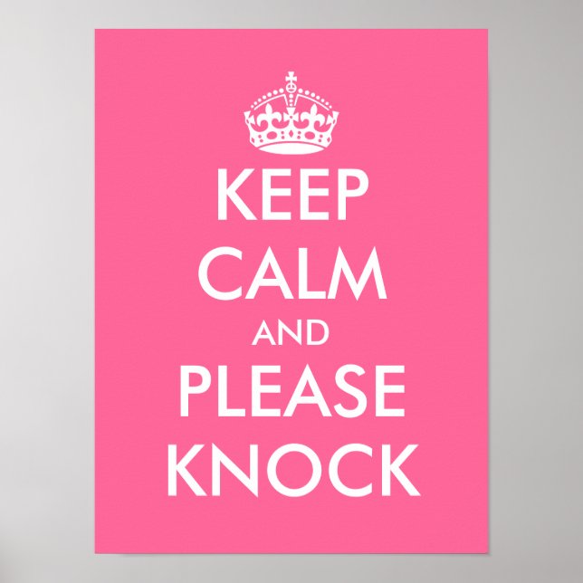 Keep calm and please knock poster (Front)