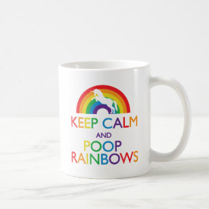 Keep Calm and Poop Rainbows Unicorn Coffee Mug