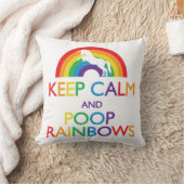 Keep Calm and Poop Rainbows Unicorn Cushion (Blanket)