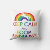 Keep Calm and Poop Rainbows Unicorn Cushion (Back)