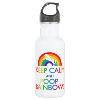 Keep Calm and Poop Rainbows Unicorn "Read Below" 532 Ml Water Bottle
