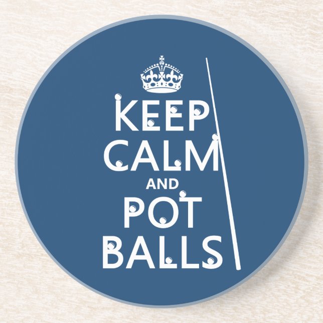 Keep Calm and Pot Balls (snooker/pool) Coaster (Front)