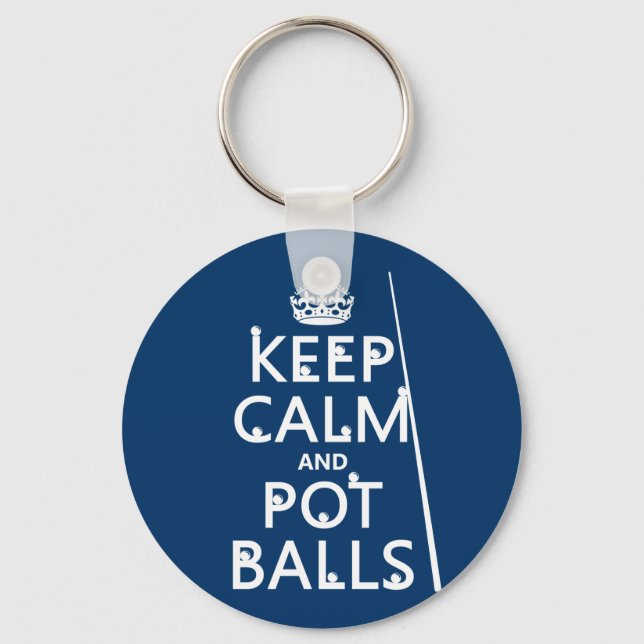 Keep Calm and Pot Balls (snooker/pool) Key Ring (Front)