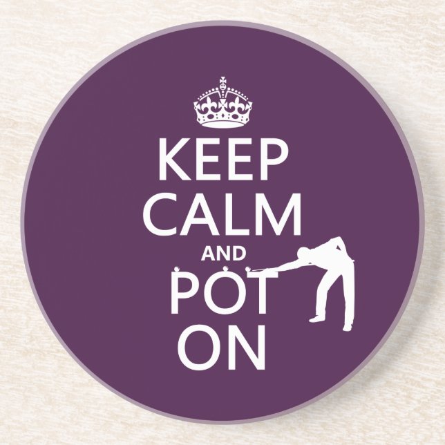 Keep Calm and Pot On (Snooker/Pool) Coaster (Front)