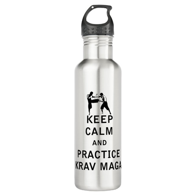 Keep Calm and Practice Krav Maga - Israel IDF 710 Ml Water Bottle (Front)
