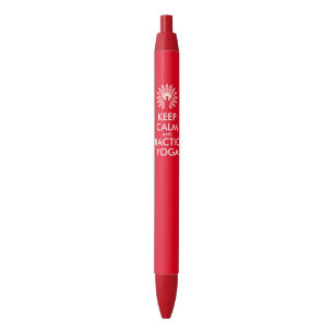 Keep calm and practice yoga black ink pen