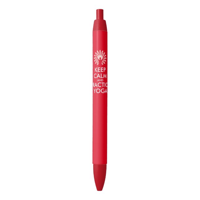 Keep calm and practice yoga black ink pen (Front Vertical)
