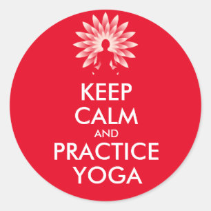 Keep calm and practice yoga classic round sticker