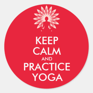 Keep calm and practice yoga classic round sticker