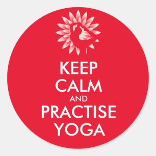 Keep calm and practise yoga classic round sticker