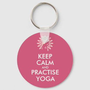 Keep calm and practise yoga key ring