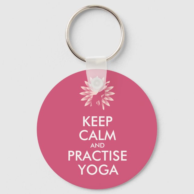 Keep calm and practise yoga key ring (Front)