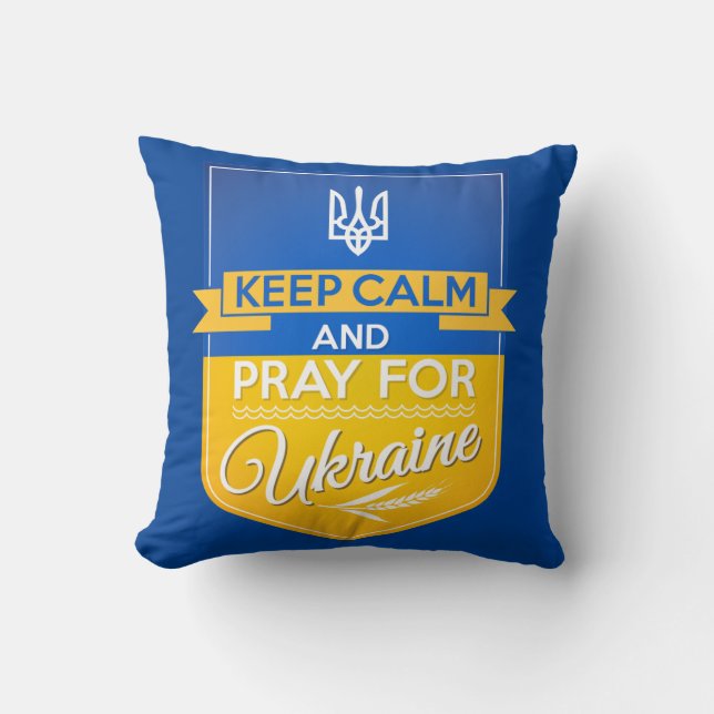 Keep Calm And Pray For Ukraine Cushion (Front)