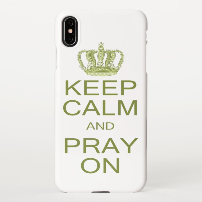 Keep Calm and Pray On Large Royal Decree iPhone Case (Back)