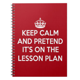 KEEP CALM AND PRETEND IT'S ON THE LESSON PLAN GIFT NOTEBOOK