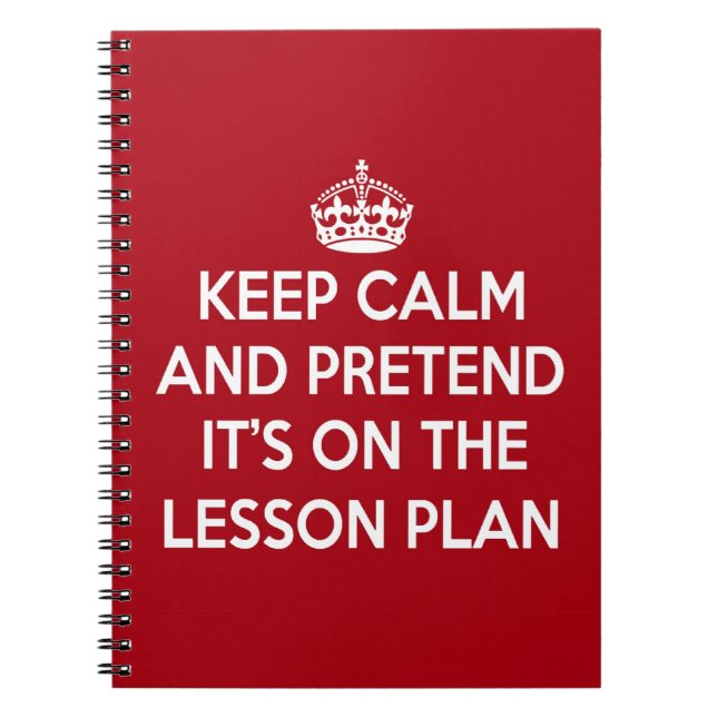 KEEP CALM AND PRETEND IT'S ON THE LESSON PLAN GIFT NOTEBOOK (Front)