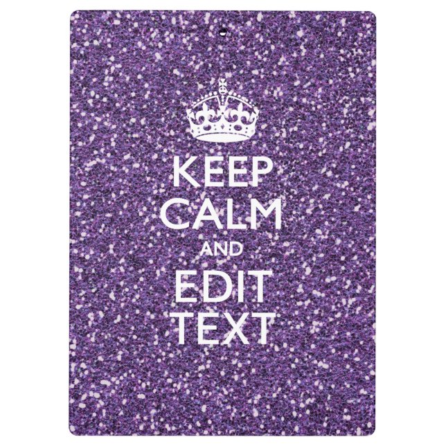 Keep Calm and Purple Mauve Clipboard (Back)