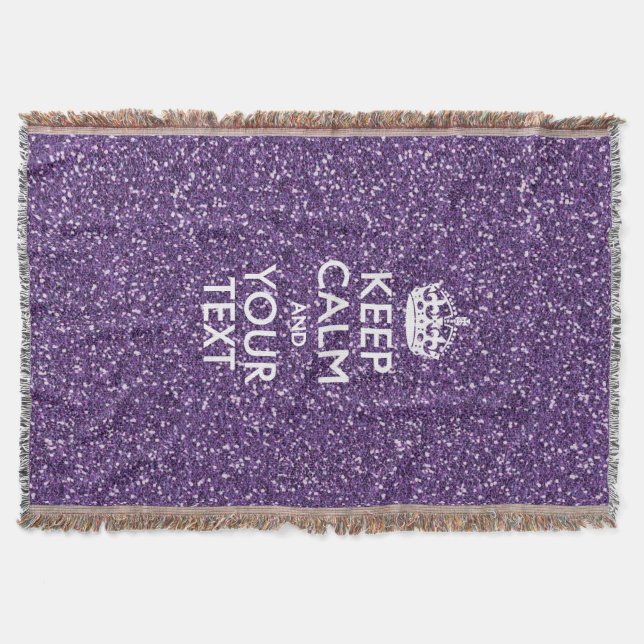 Keep Calm and Purple Mauve Throw Blanket (Front)