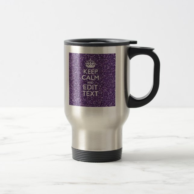 Keep Calm and Purple Mauve Travel Mug (Right)