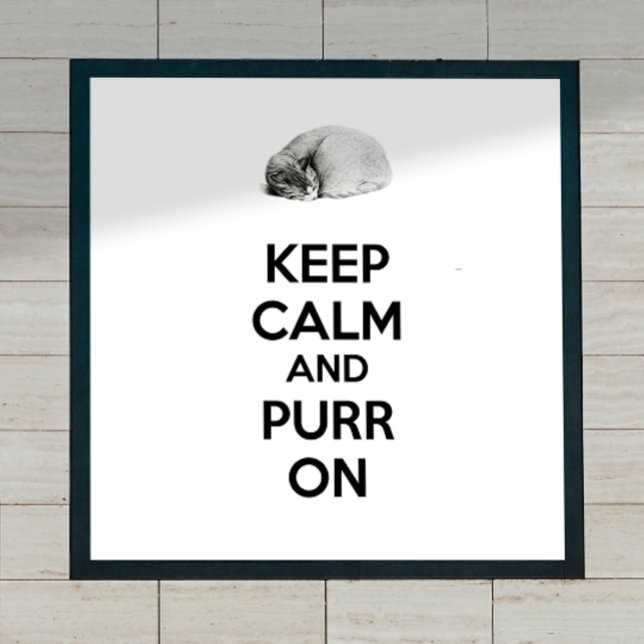 Keep Calm and Purr On Sketch Sleeping Cat Poster (Creator Uploaded)