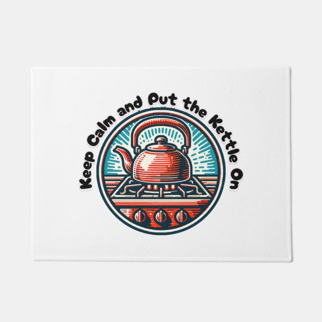 Keep Calm and Put the Kettle On Doormat (Front)