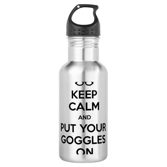 Keep Calm and Put Your Goggles On Water Bottle (Front)
