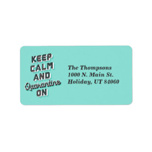 Keep Calm and Quarantine On Return Labels