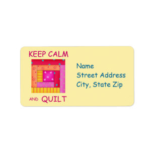 Keep Calm and Quilt Colourful Log Cabin Block Label