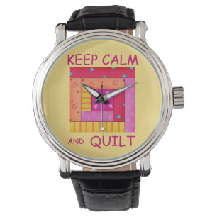 Keep Calm and Quilt Colourful Log Cabin Block Watch