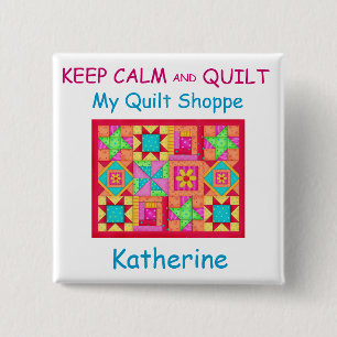Keep Calm and Quilt Patchwork Quilt Name Badge