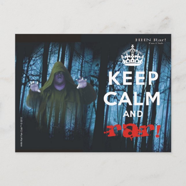 Keep Calm and Rar! Postcard (Front)