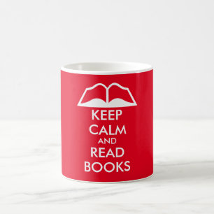 Keep calm and read books coffee mug