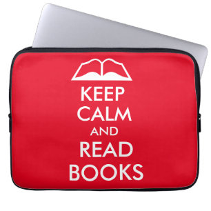 Keep calm and read books laptop sleeve