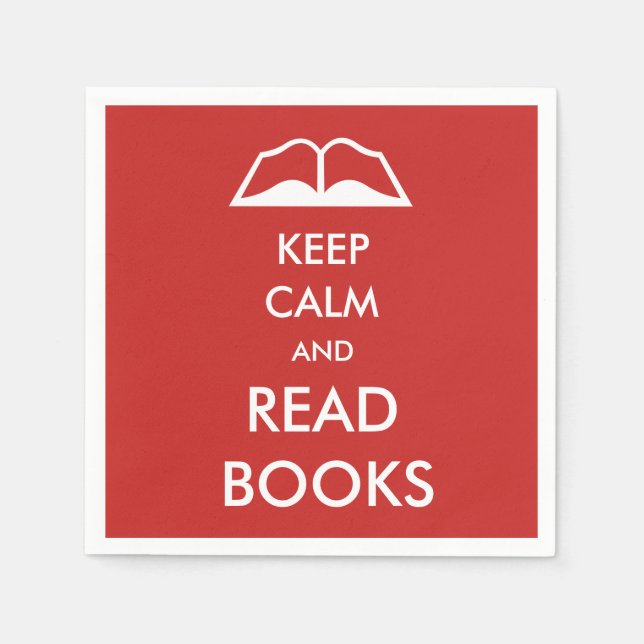 Keep calm and read books napkin (Front)