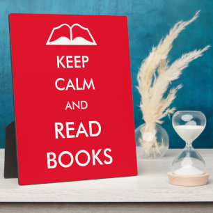 Keep calm and read books plaque