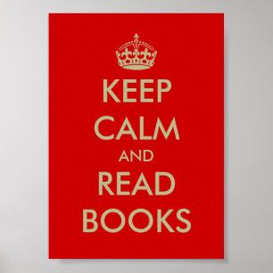 Keep calm and read books poster