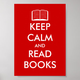 Keep calm and read books poster for book lovers