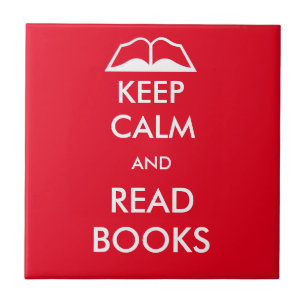 Keep calm and read books tile