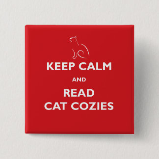 Keep Calm and Read Cat Cosies Square Button