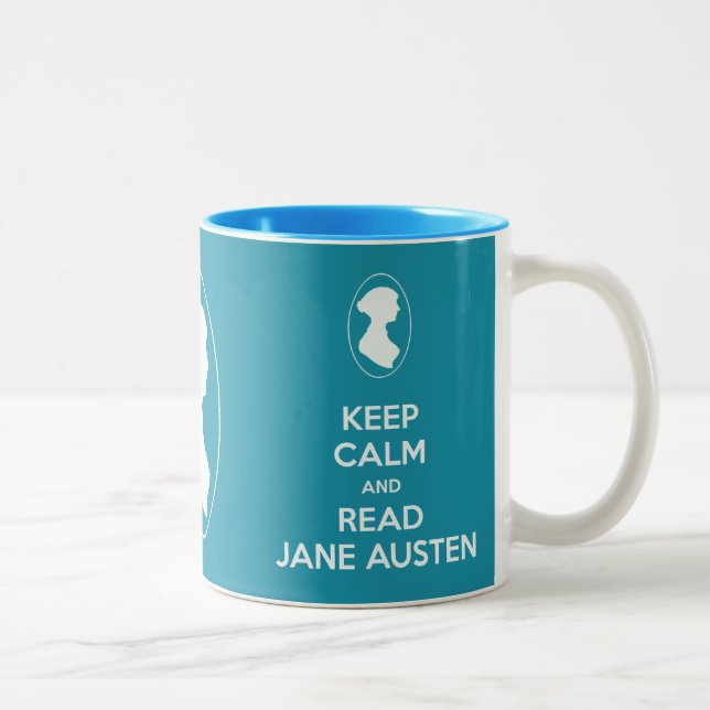 Keep Calm and Read Jane Austen Cameo Portrait mug (Right)