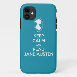 Keep Calm and Read Jane Austen cameo silhouette iPhone 11 Case