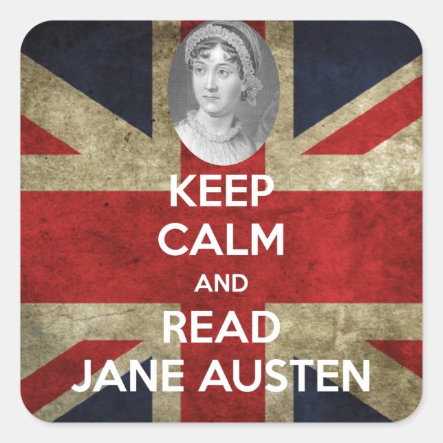 Keep Calm and Read Jane Austen Square Sticker (Front)
