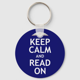 Keep Calm and Read On Key Ring