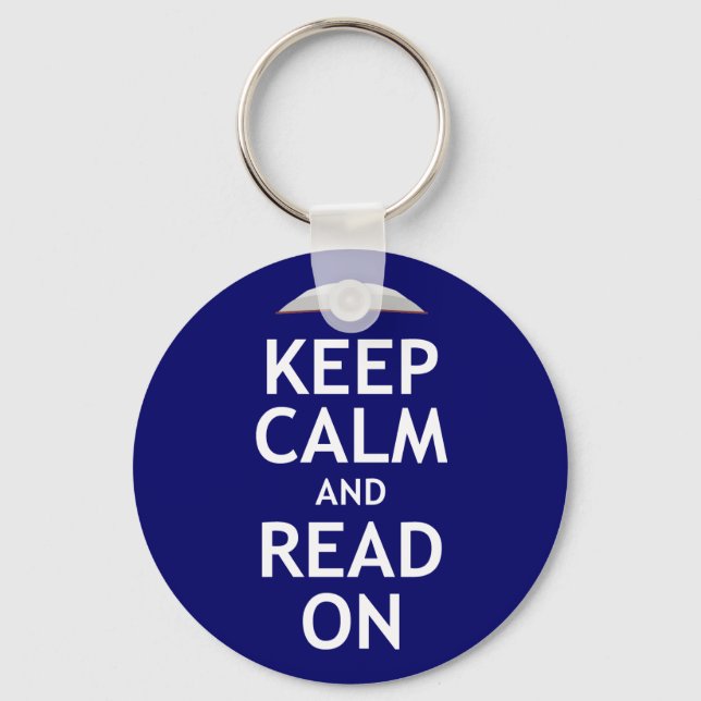 Keep Calm and Read On Key Ring (Front)